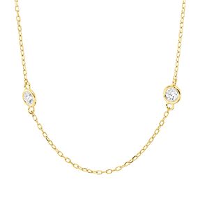 Collier aus 750 Gold Gelbgold 9 Brillanten 0,35ct TW-VSI/SI L:42cm Zarge