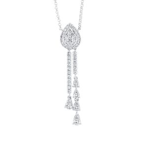 Collier aus 750 Gold Weißgold 55 Diamanten 0,78ct TW-SI L:46cm