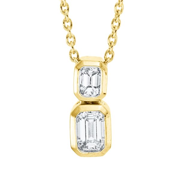 Collier aus 750 Gelbgold 2 Diamanten 0.35ct