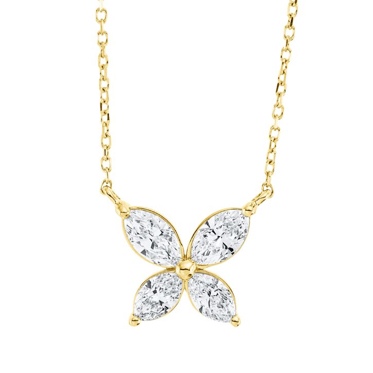 Collier aus 750 Gelbgold 4 Diamanten 0.82ct