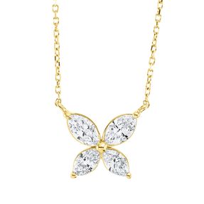 Collier aus 750 Gold Gelbgold 4 Diamanten 0,82ct TW-SI L:45cm