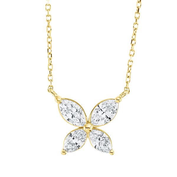 Collier aus 750 Gelbgold 4 Diamanten 0.82ct