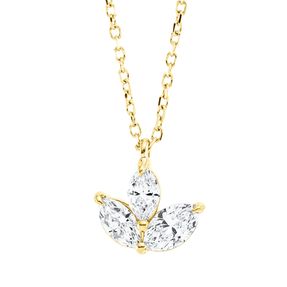 Collier aus 750 Gold Gelbgold 3 Diamanten 0,46ct TW-SI L:45cm