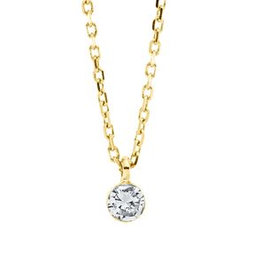 Collier aus 750 Gold Gelbgold Brillant 0,15ct TW-SI L:45cm