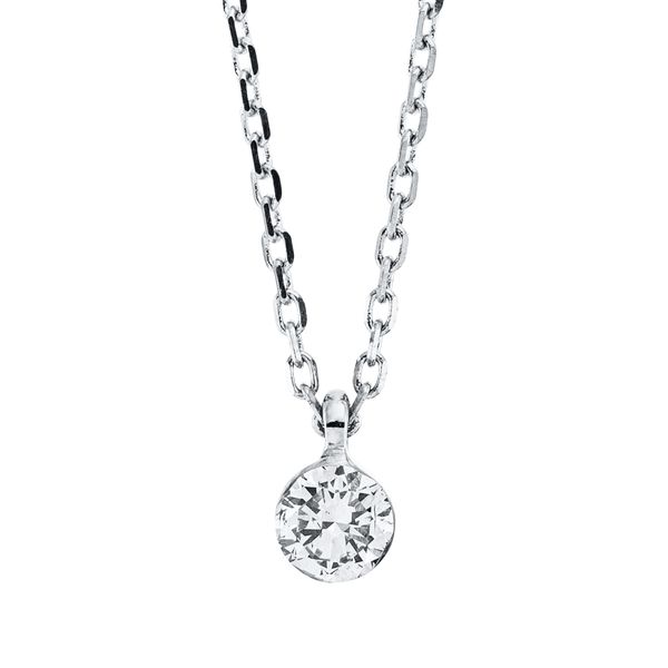 Solitaire Collier aus 750 Weißgold 1 Brillant 0.2ct