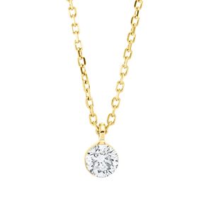 Solitaire Collier aus 750 Gold Gelbgold Brillant 0,25ct TW-SI L:45cm