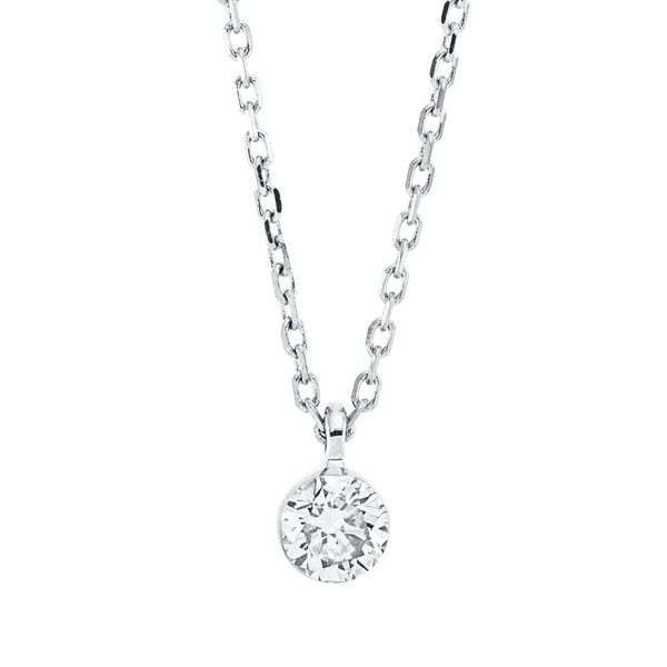 Solitaire Collier aus 750 Weißgold 1 Brillant 0.25ct