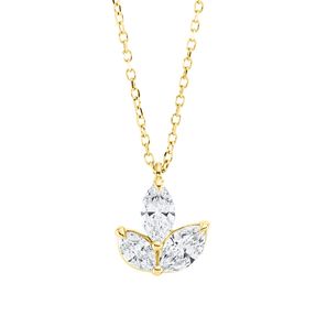 Collier aus 750 Gold Gelbgold 3 Diamanten 0,61ct TW-SI L:45cm