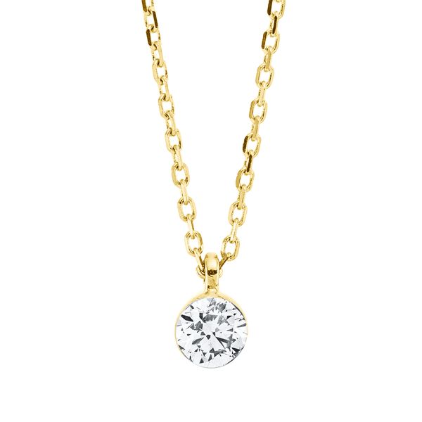 Solitaire Collier aus 750 Gelbgold 1 Brillant 0.3ct