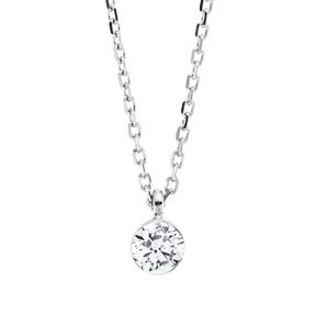 Solitaire Collier aus 750 Gold Weißgold Brillant 0,3ct TW-SI L:45cm