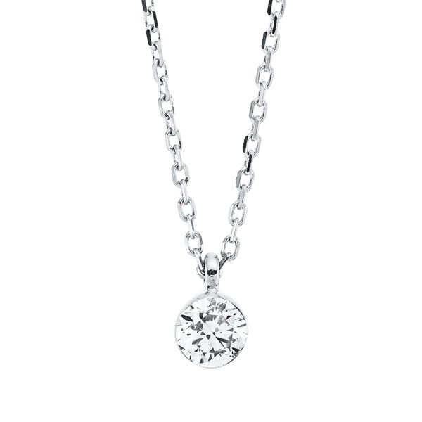 Solitaire Collier aus 750 Weißgold 1 Brillant 0.3ct