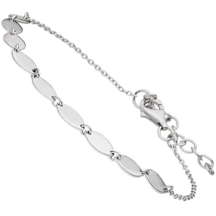 Armband 925 Silber spitzovale Plättchen