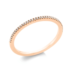 Halb-Memoire Ring aus 585 Gold Rotgold 35 Brillanten 0,07ct W-SI B:1,1mm