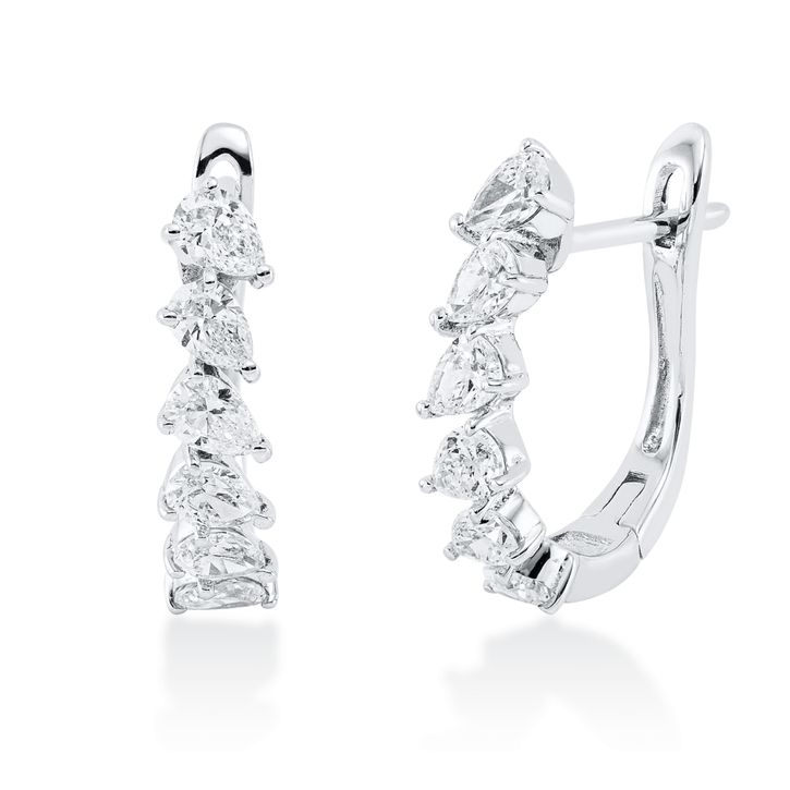 Creolen aus 750 Weißgold 12 Diamanten 0.79ct