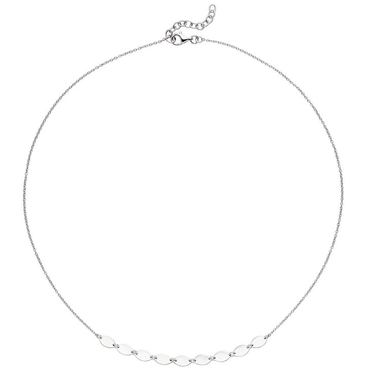 Halskette Collier aus 925 Silber spitzovale Plättchen