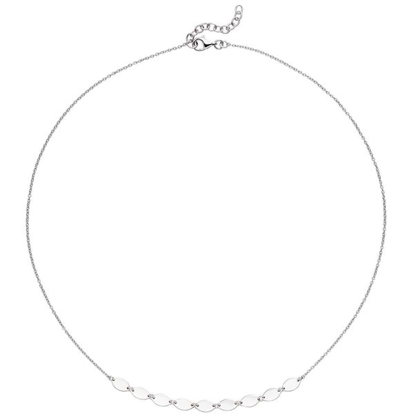 Halskette Collier aus 925 Silber spitzovale Plättchen