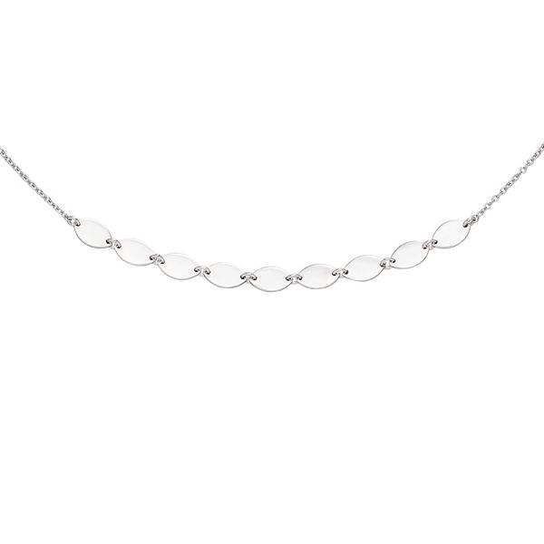 Halskette Collier aus 925 Silber spitzovale Plättchen