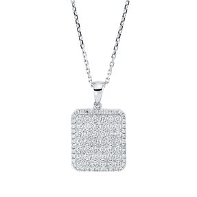 Pavé Collier aus 750 Gold Weißgold 114 Diamanten 1,16ct TW-SI L:45,7cm