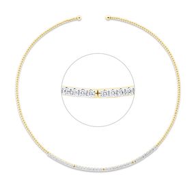 Collier aus 585 Gelbgold 36 Brillanten 1,2ct TW-SI L:40,6cm Fassung rhodiniert