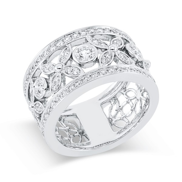 Ring aus 750 Weißgold 81 Brillanten 0.96ct