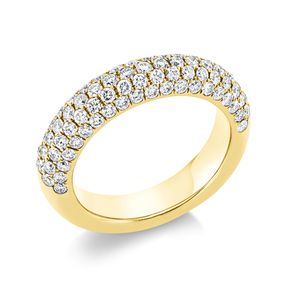 Pavé Ring aus 750 Gold Gelbgold 96 Brillanten 1,57ct TW-VSI B:5,2mm