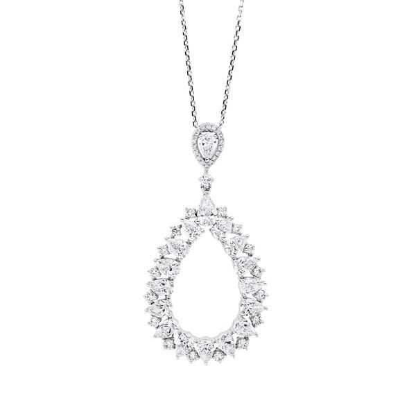 Collier Tropfen aus 750 Weißgold 52 Brillanten 2.17ct