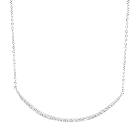 Collier aus 750 Gold Weißgold 39 Brillanten 0,2ct TW-SI L:40,6cm