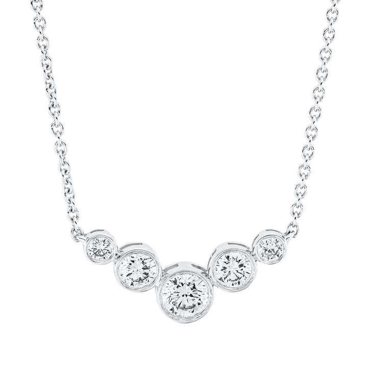 Collier aus 750 Weißgold 5 Brillanten 0.46ct