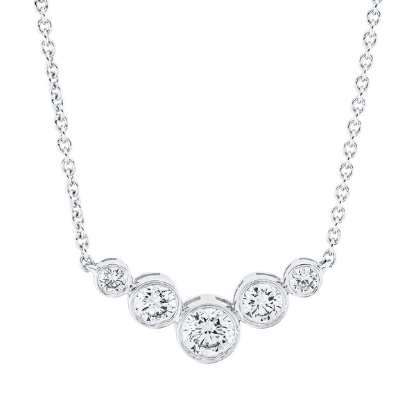 Collier aus 750 Weißgold 5 Brillanten 0.46ct