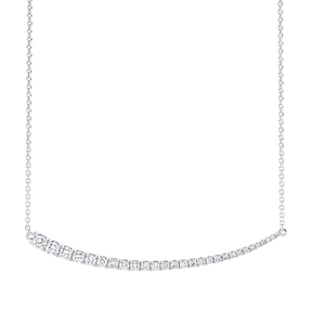 Collier aus 750 Gold Weißgold 28 Brillanten 0,51ct TW-SI L:50,8cm Collier aus 750 Gold Weißgold 28 Brillanten 0,51ct TW-SI L:50,8cm
