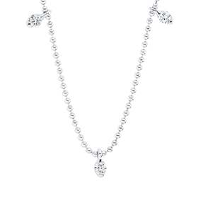 Collier aus 750 Gold Weißgold 5 Brillanten 0,16ct TW-SI L:46cm Collier aus 750 Gold Weißgold 5 Brillanten 0,16ct TW-SI L:46cm