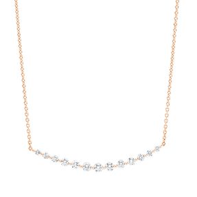 Collier aus 750 Gold Rotgold 13 Brillanten 0,53ct I-SI L:43,2cm