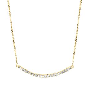 Collier aus 750 Gold Gelbgold 19 Brillanten 0,26ct W-SI L:45cm