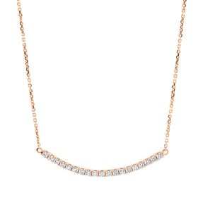 Collier aus 750 Gold Rotgold 19 Brillanten 0,26ct W-SI L:45cm