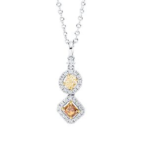 Collier aus 750 Gold gelb/weiß 29 Diamanten 0,52ct L:45,7cm