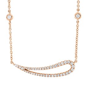 Collier aus 750 Gold Rotgold 48 Brillanten 0,48ct TW-SI L:45,7cm