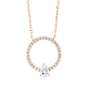 Collier aus 750 Gold Rotgold 29 Diamanten 0,28ct TW-VSI/SI L:45cm