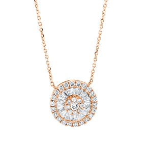 Collier aus 750 Gold Rotgold 49 Diamanten 0,36ct TW-VSI/SI L:45cm