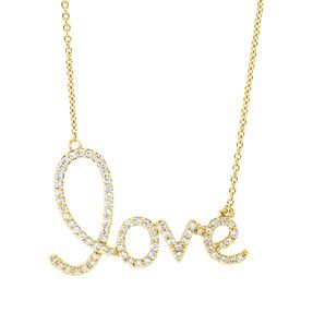 Collier Love aus 750 Gold Gelbgold 72 Brillanten 0,19ct TW-SI L:45cm