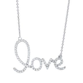 Collier Love aus 750 Gold Weißgold 72 Brillanten 0,19ct TW-SI L:45cm