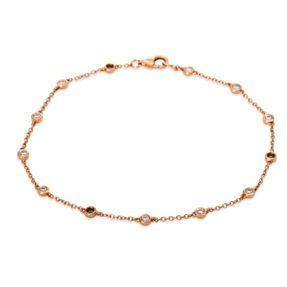 Armband aus 750 Gold Rotgold 13 Brillanten 0,38ct TW-SI L:17,8cm