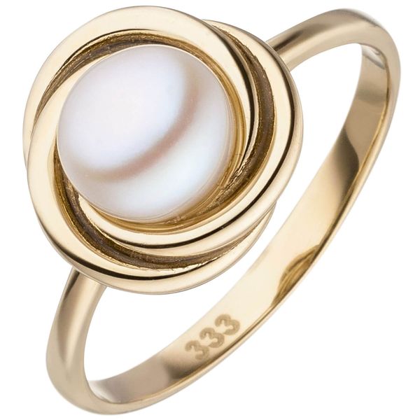 Ring aus 333 Gelbgold mit Süßwasser Perle