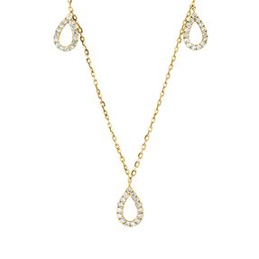 Collier aus 585 Gold Gelbgold 75 Brillanten 0,34ct TW-SI L:45,7cm