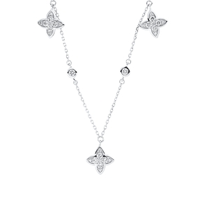 Collier aus 750 Gold Weißgold 31 Diamanten 0,58ct TW-SI L:45,7cm