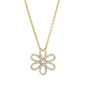 Collier aus 750 Gold Gelbgold 66 Brillanten 0,17ct W-SI L:45,7cm