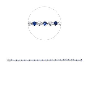 Armband aus 750 Weißgold 28 Saphire 1,97ct blau 28 Brillanten 1,52ct W-SI