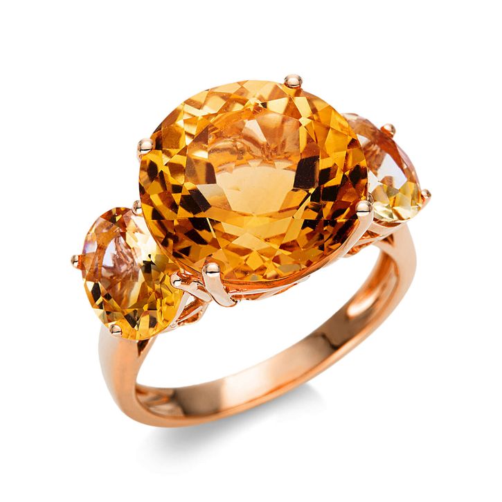 Ring aus 750 Rotgold 3 Citrine