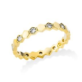 Ring aus 750 Gold Gelbgold 11 Brillanten 0,25ct TW-SI B:3mm