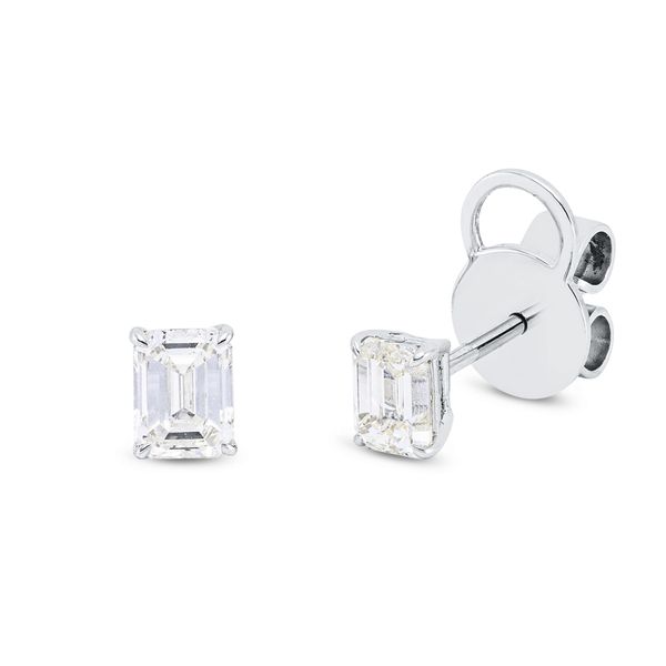 Solitaire Ohrstecker aus 750 Weißgold 2 Diamanten 0.75ct