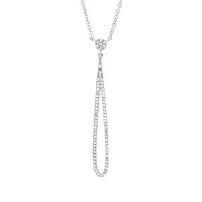 Collier aus 750 Gold Weißgold 74 Diamanten 0,17ct W-SI L:45,7cm